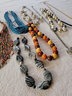 Assorted Women's Beaded Statement Necklace - Multi-Color